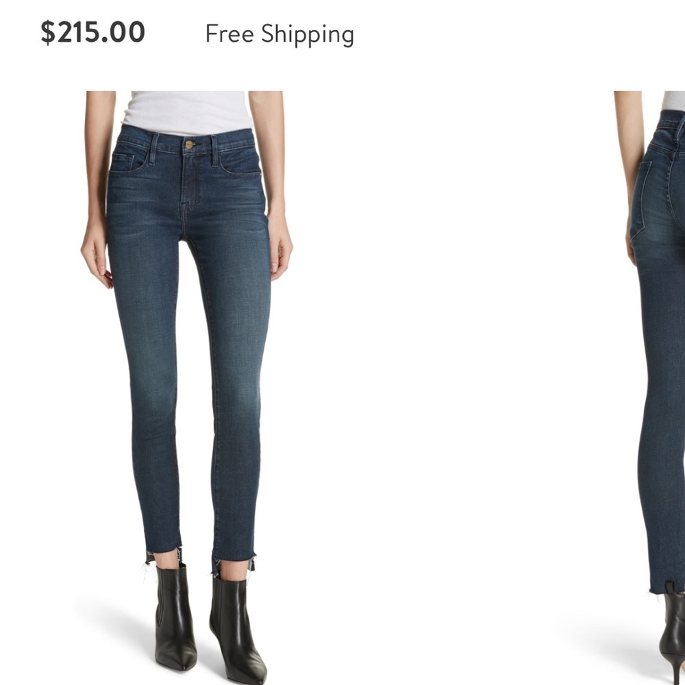 FRAME Le Skinny de Jeanne Raw Stagger Hem Jeans